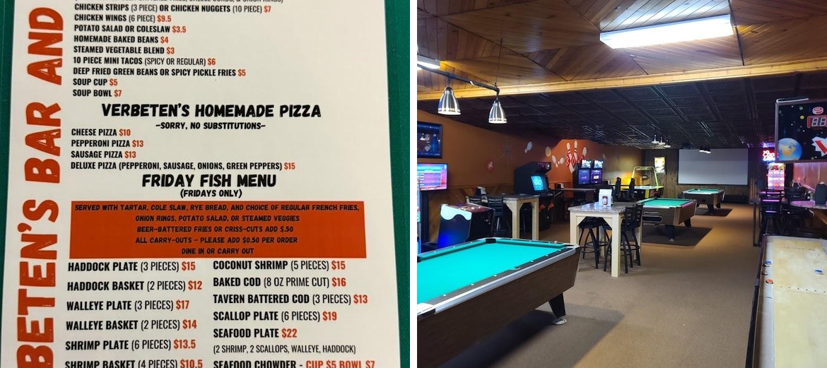 Verbeten's Bar & Grill Menu
